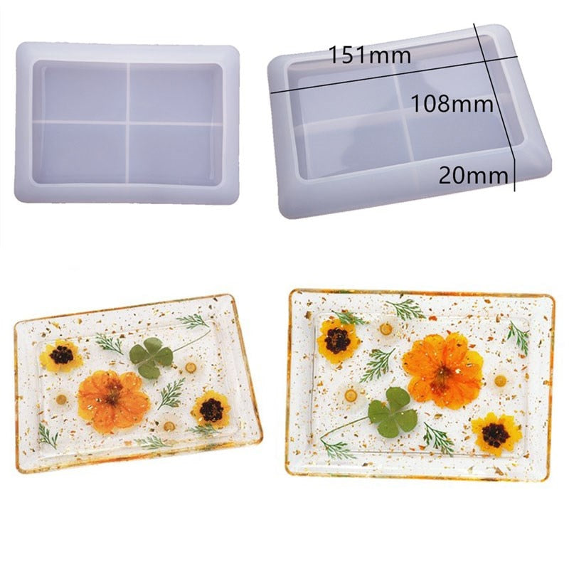 Resin Large Rectangle Tea Plate Coaster mold