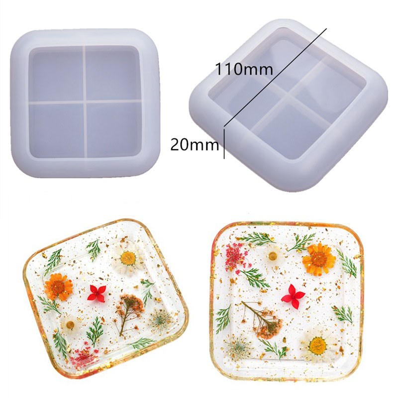 Resin Large Rectangle Tea Plate Coaster mold