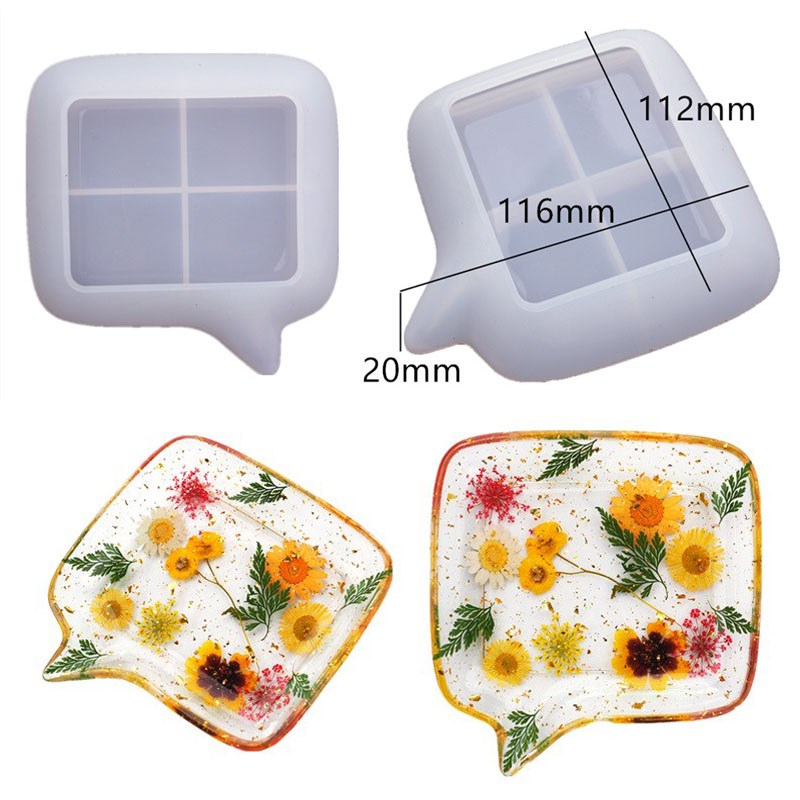 Resin Large Rectangle Tea Plate Coaster mold