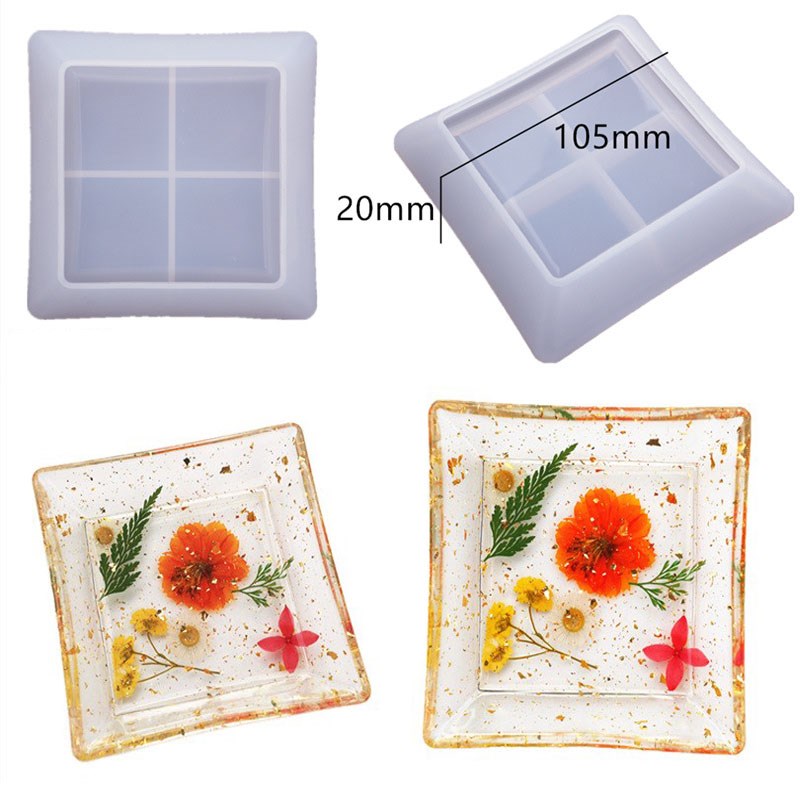 Resin Large Rectangle Tea Plate Coaster mold