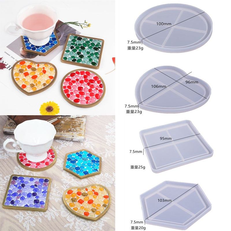 Resin Large Rectangle Tea Plate Coaster mold